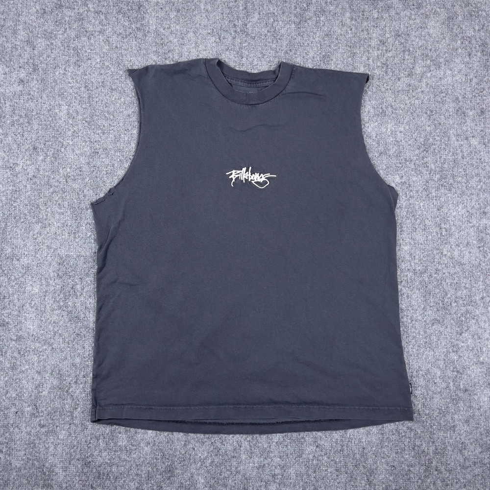 Billabong Muscle Tee Mens Large Black Sleeveless OG Tee Embroidered Logo